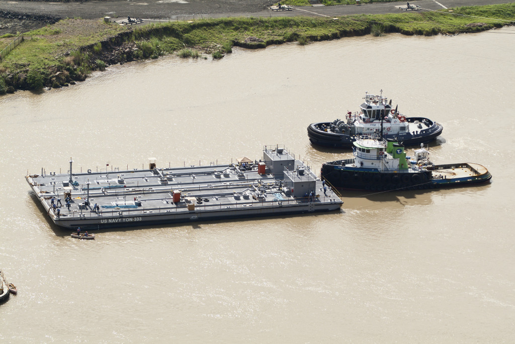 US Navy YON 334 and 335 in Panama Canal