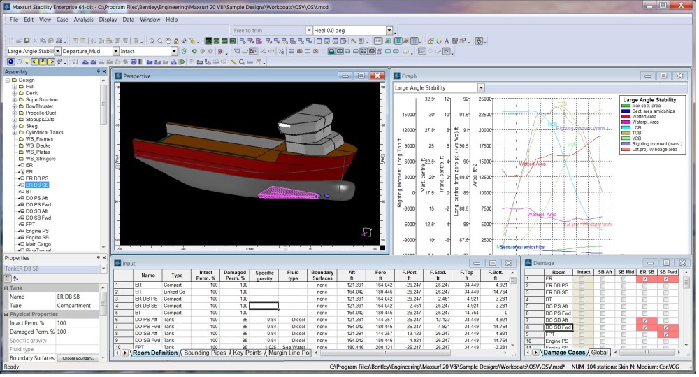 Offshore Supply Vessel Stability Analysis Maxsurf Training Alternative to GHS Rhino Orca