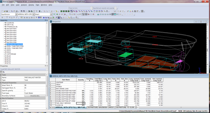 Maxsurf Auto Loadcase from Tank Level for Stability Analysis