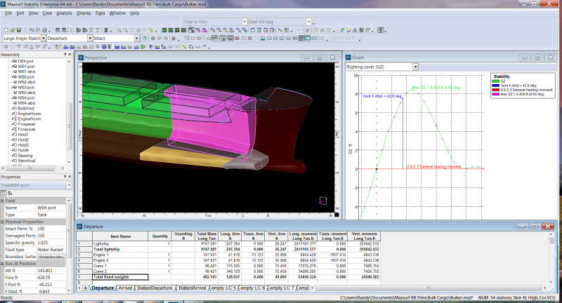 Maxsurf Cargo Ship Stability Analysis