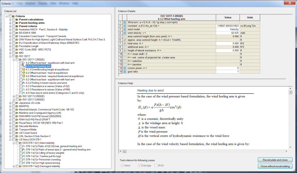 A Powerful Capability Maxsurf Stability Criteria